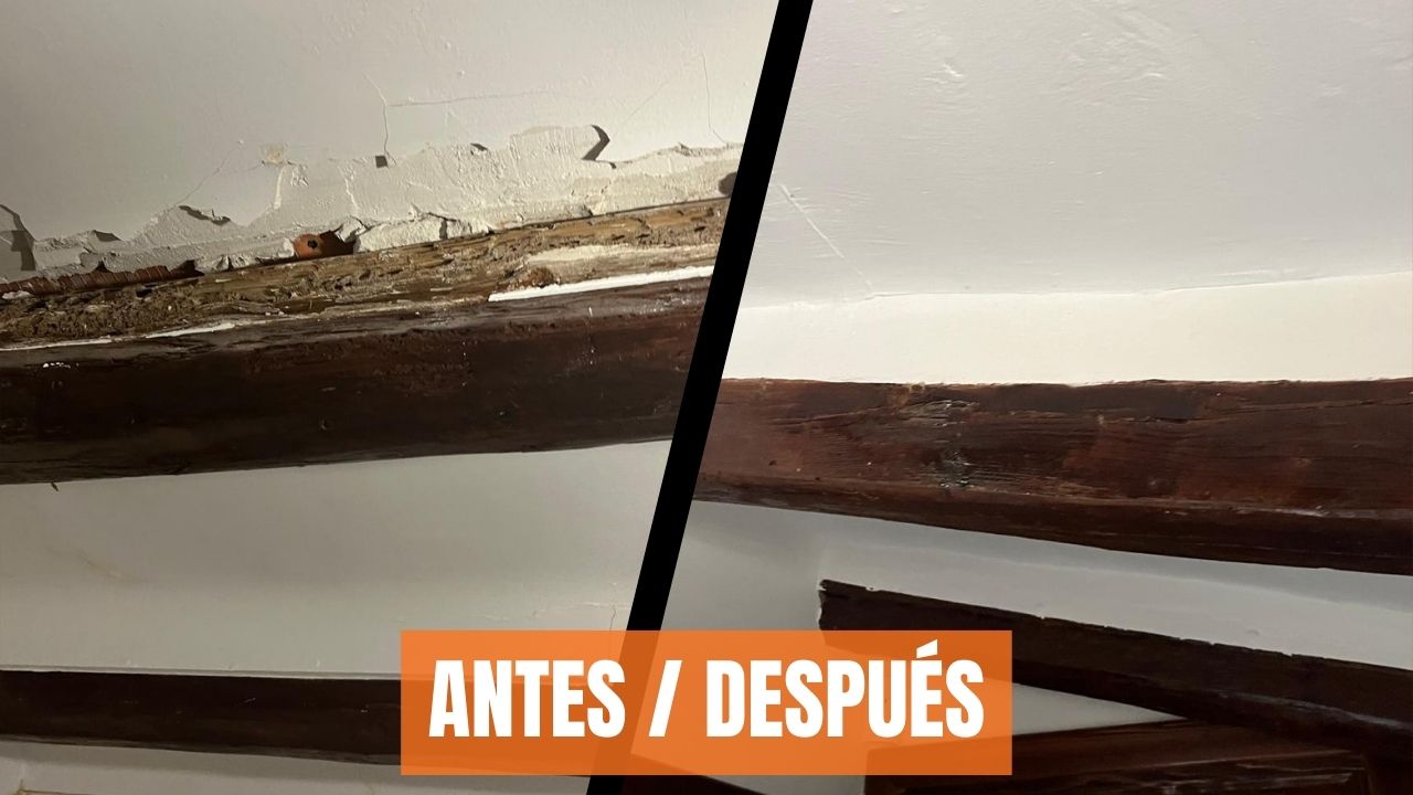Comparativa antes y después cambio vigas estructurales en Tarragona