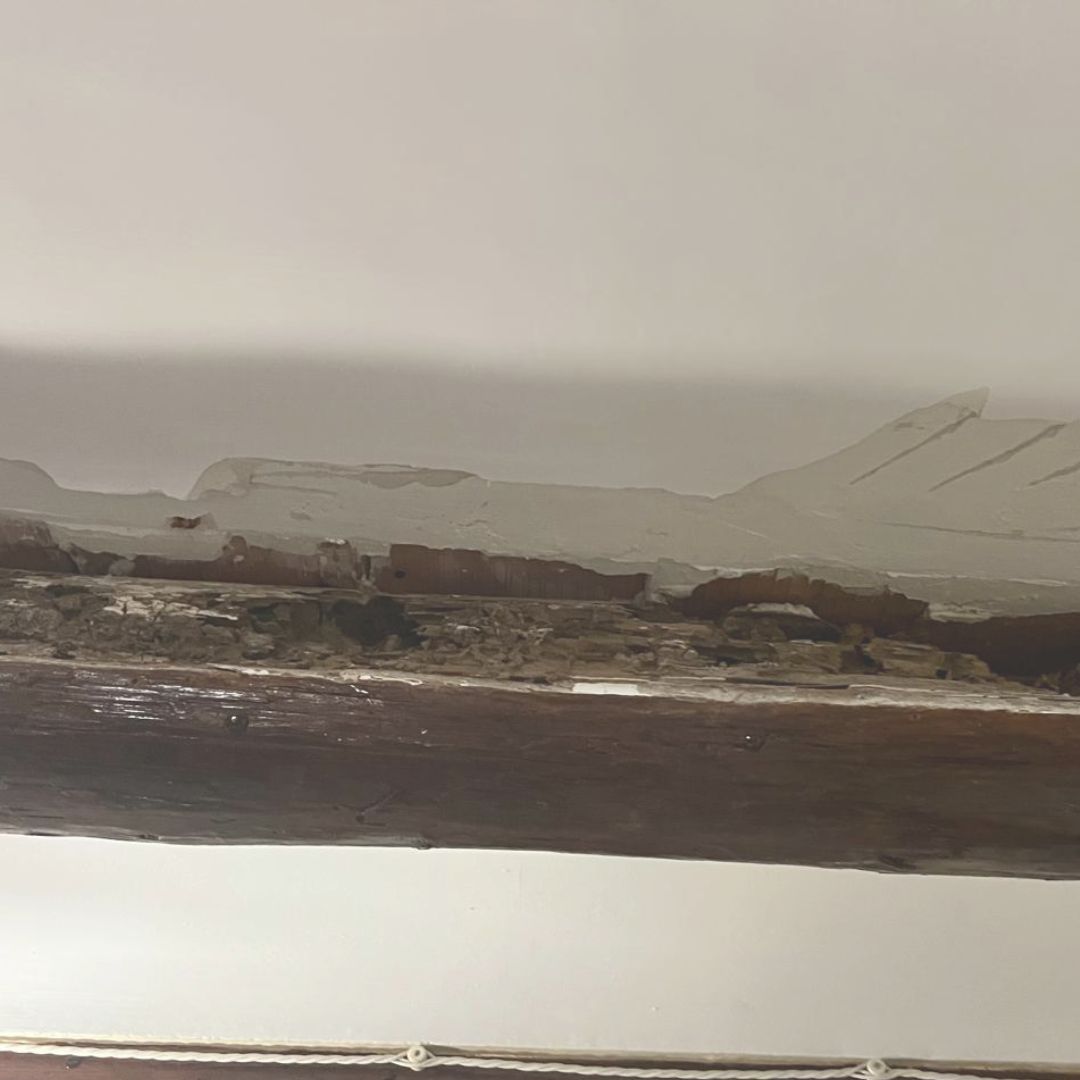 Vigas de madera dañadas por termitas en Tarragona - Necesitan cambio urgente