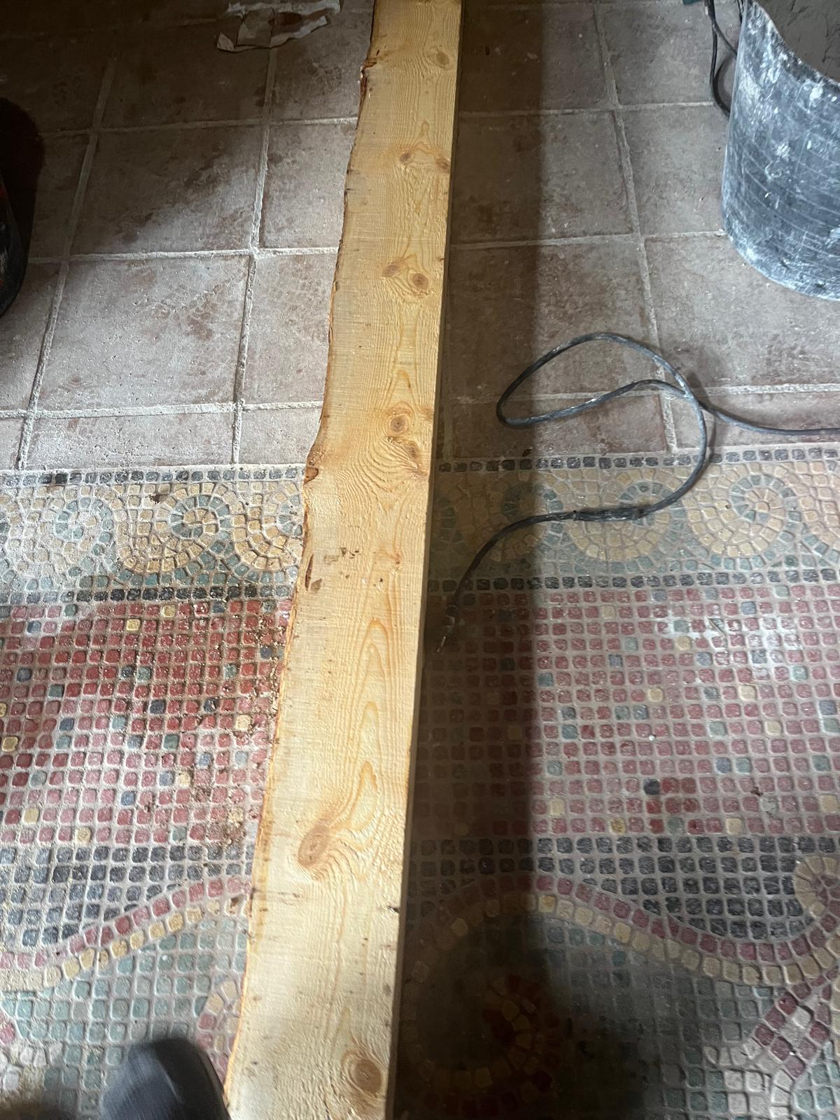 Extracción de viga con puntales